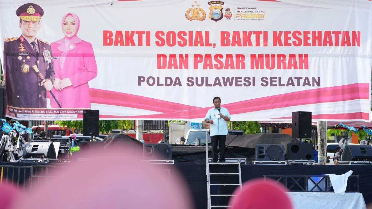 Pj Gubernur & Kapolda Sulsel Tinjau Gerakan Pangan Murah di Wajo