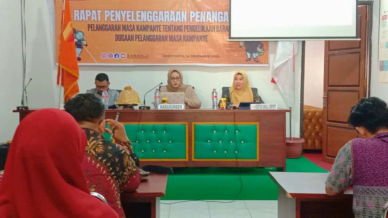 Bawaslu Jeneponto Rapat Penyelenggaraan Penanganan Pelanggaran Masa Kampanye