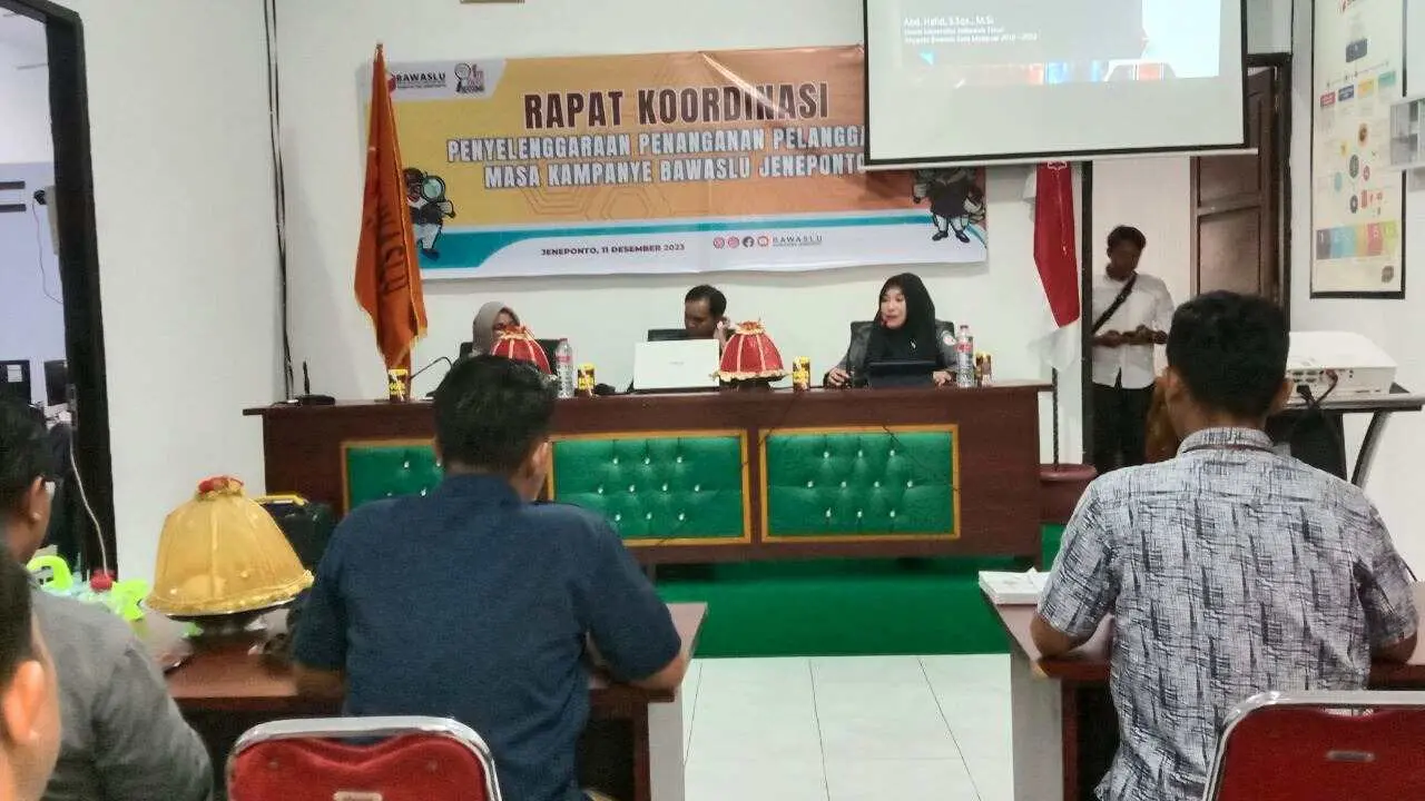 Bawaslu Jeneponto Rakor Penyelenggaraan Penanganan Pelanggaran Masa Kampanye