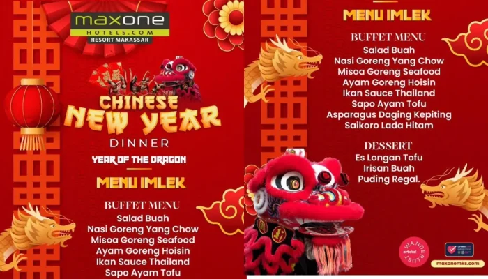 Sambut Imlek, Maxone Hotel & Resort Sajikan Ragam Kuliner Khas Tiongkok