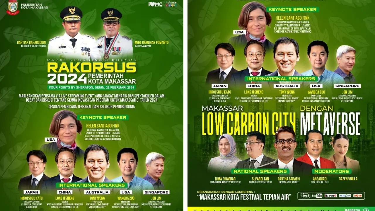 Rakorsus Pemkot Makassar Hadirkan 6 Pembicara dari 5 Negara, Bahas Soal Low Carbon City