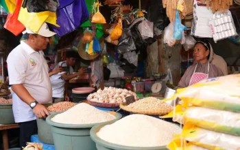 Pj Gubernur Jalan Santai Bersama Warga dan Cek Harga Kebutuhan Pokok di Pasar Bantaeng