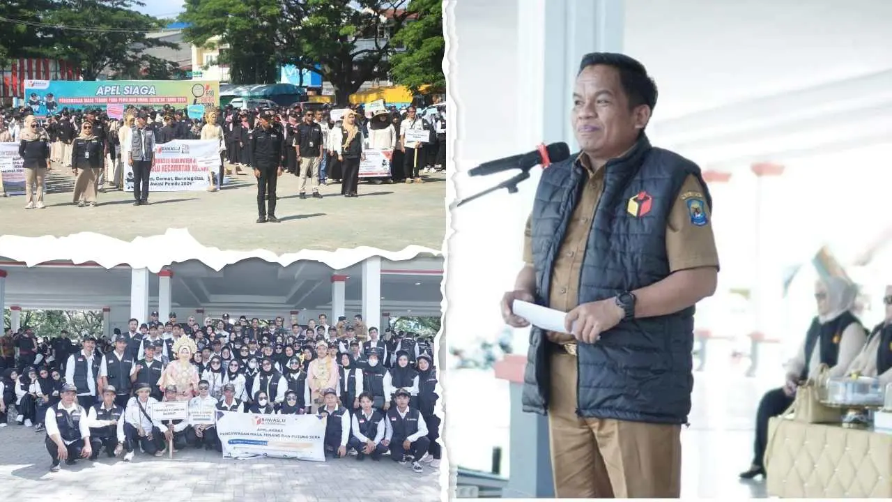 Apel Siaga Pengawasan Masa Tenang Pemilu 2024 Hadirkan 1.300-an Pengawas Pemilu di Jeneponto