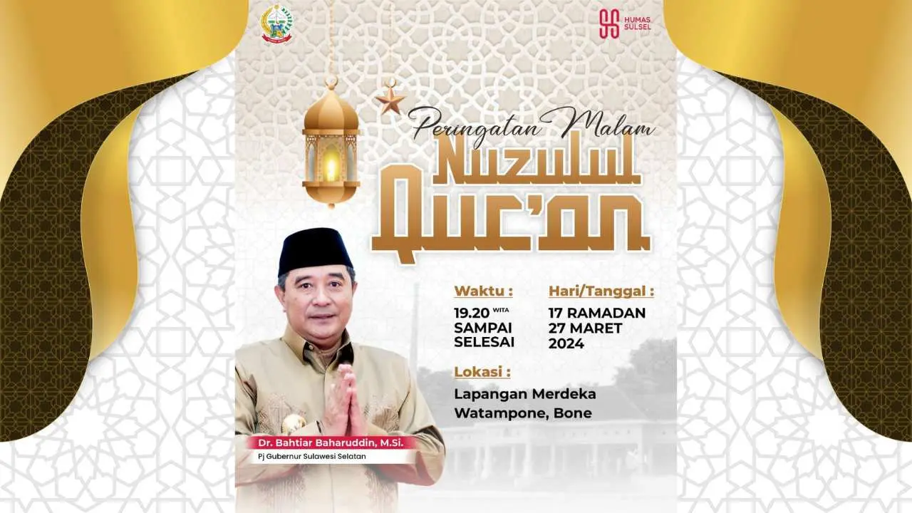 Pemprov Sulsel Ajak Masyarakat Hadiri Buka Puasa Akbar dan Nuzulul Qur’an di Kab. Bone