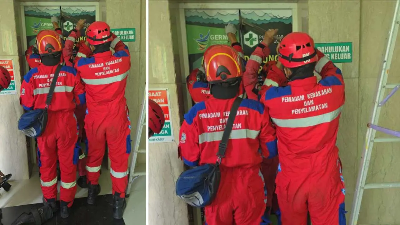 Damkar Makassar Sigap Selamatkan Ibu Terjebak di Lift Puskesmas Kassi-Kassi