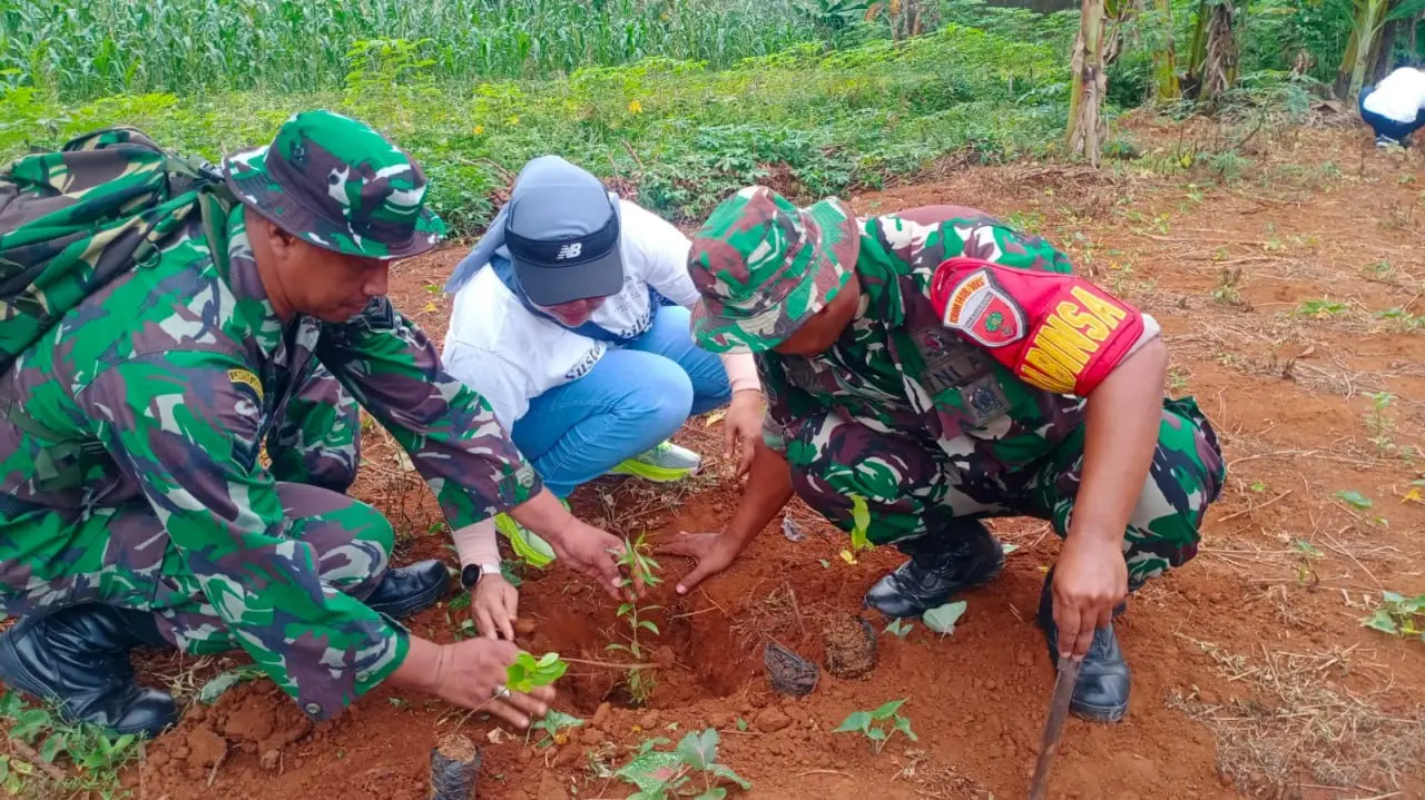 Koramil Makassar Tanam Pohon Mangga dan Durian di Kelurahan Laikang