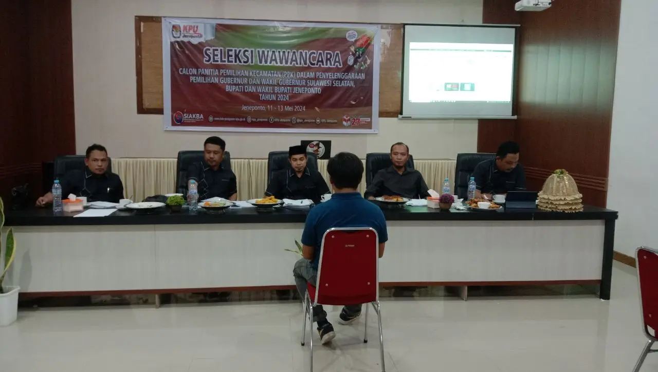 KPU Jeneponto Tes Wawancara Calon PPK dalam Pemilukada Gubernur Sulsel-Bupati dan Wabup Jeneponto