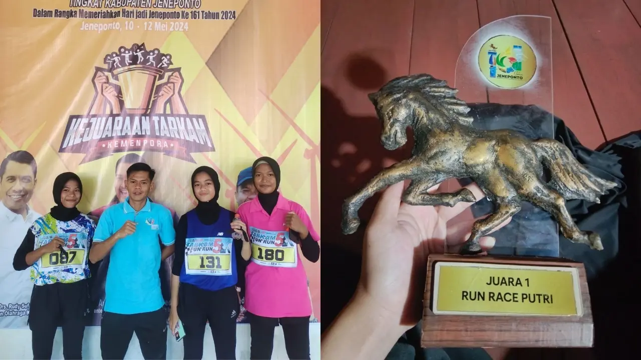 Siswi SMAN 11 Jeneponto Ukir Prestasi Juara dalam Lomba Lari Tarkam Kemenpora Hari Jadi Jeneponto ke-161
