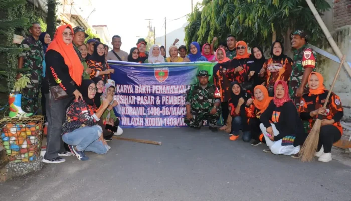 Tiga Pilar Kelurahan Maradekaya Kolaborasi Bersih Lingkungan Bersama Srikandi Pemuda Pancasila