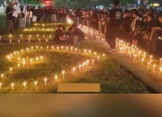 Puluhan Pemuda dan Mahasiswa Tana Toraja Gelar Aksi Seribu Lilin di Kantor Gubernur Sulsel
