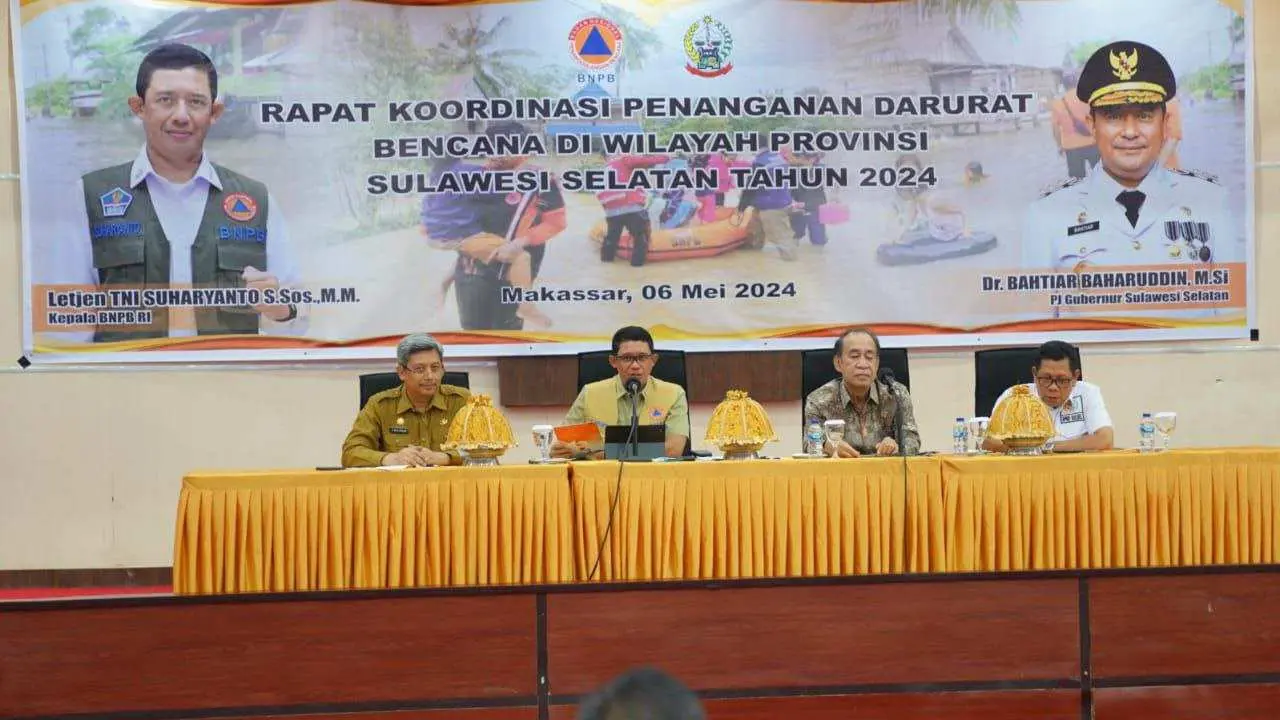 BNPB Beri Bantuan DSP Rp2,5 Miliar Beserta Logistik untuk Bencana di Sulsel