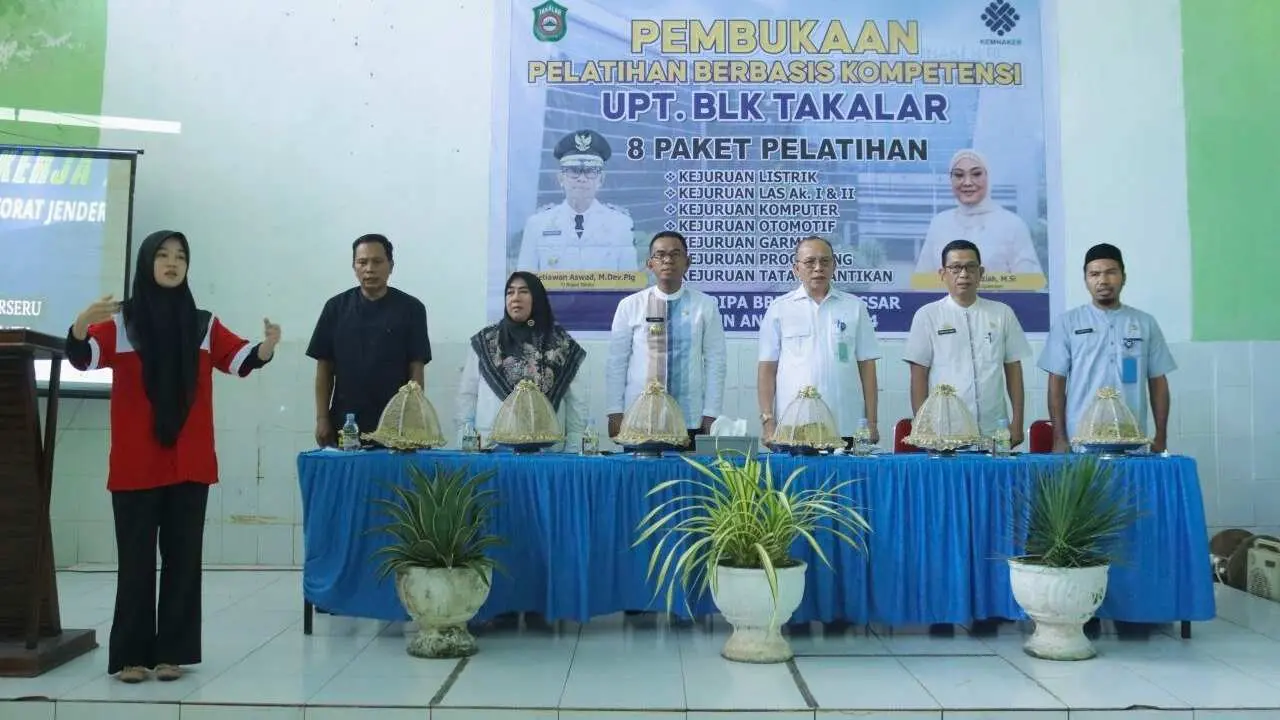 Pelatihan Berbasis Kompetensi Bagi Pencari Kerja Resmi Dibuka Pj Bupati Takalar