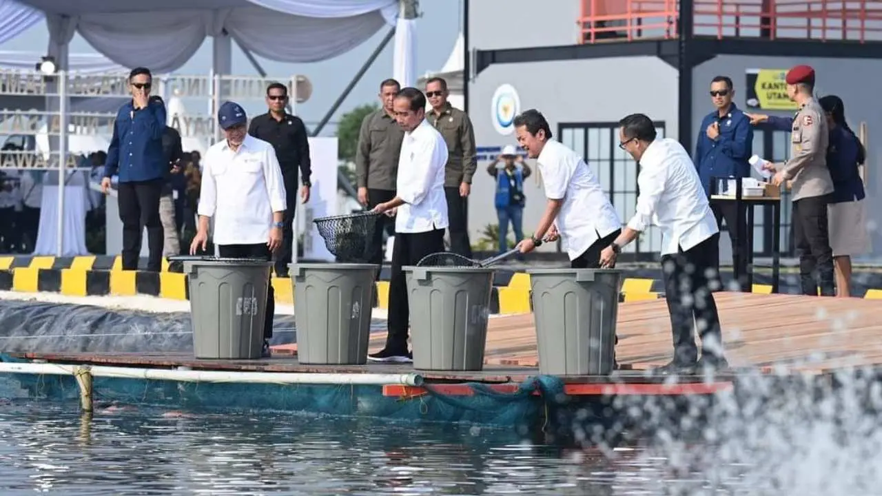 Resmikan Tambak Budi Daya Ikan Nila, Presiden Jokowi Soroti Potensi Besar Tambak Terbengkalai di Pantura