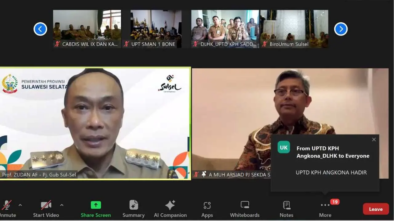 Apel Pagi Virtual Pertama Kali di Pemprov Sulsel, Prof Zudan Tekankan Pelayanan Publik Harus Berjalan Baik