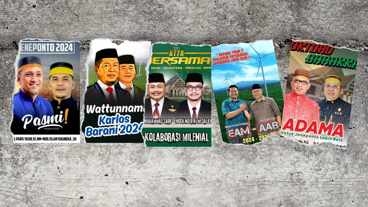 Beredar Foto 5 Pasangan Bacabup-Bacawabup Jeneponto di Medsos, Siapakah yang Akan Lolos?