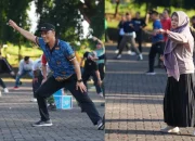 Pegawai Antusias dan Gembira Olahraga Bersama Pj Gubernur Prof Zudan