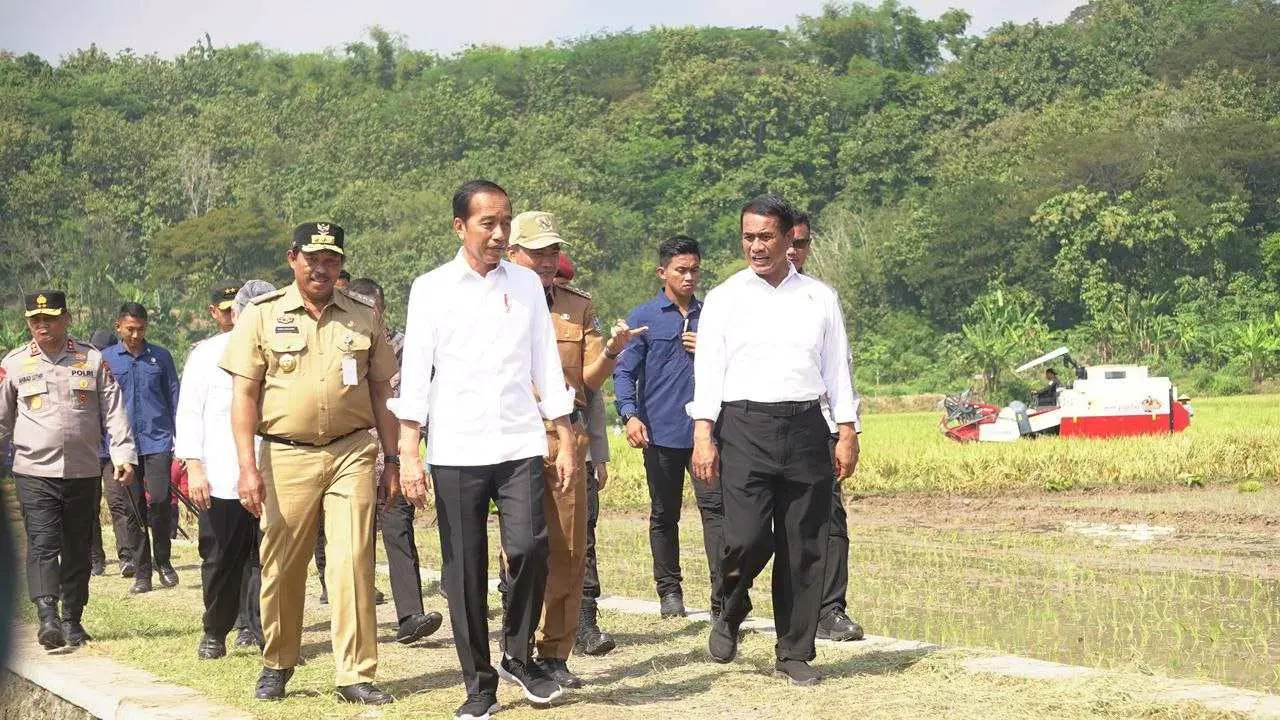 Presiden Jokowi Didampingi Mentan Andi Amran Tinjau Program Pompanisasi di Klaten