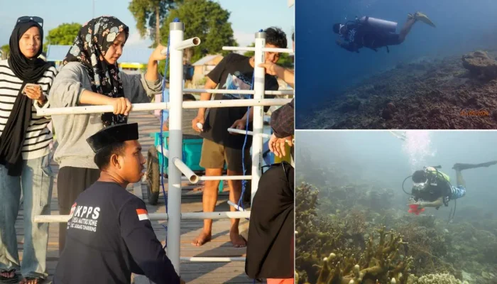 Aksi Rehabilitasi Terumbu Karang di Pulau Bontosua Pangkep Gunakan Metode VAR