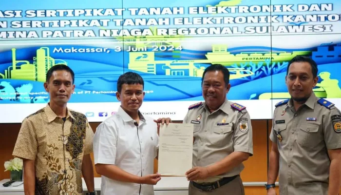 Pertamina Patra Niaga Sulawesi, BUMN Pertama yang Menerima Sertifikat Tanah Elektronik