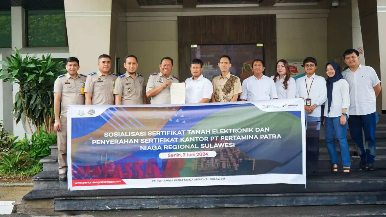 Pertamina Patra Niaga Sulawesi, BUMN Pertama yang Menerima Sertifikat Tanah Elektronik