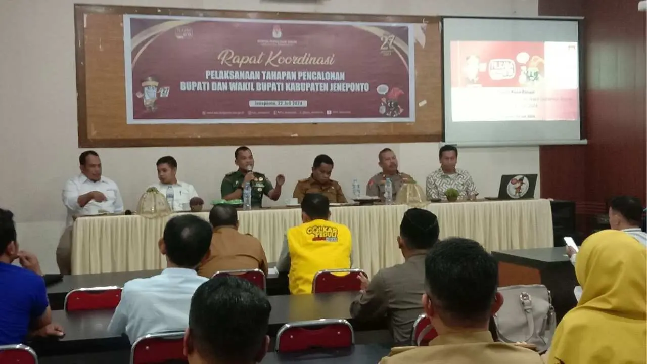 KPU Jeneponto Gelar Rakor Pelaksanaan Tahapan Pencalonan Bupati-Wabup Jeneponto