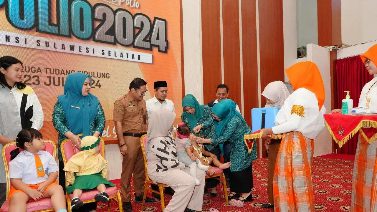 Pj Ketua TP PKK Sulsel lakukan Pencanangan PIN Polio 2024, Sulsel Sasar 1,2 Juta Anak