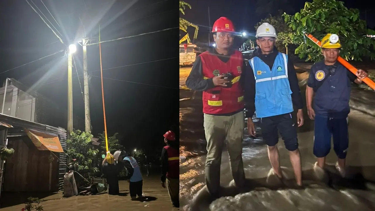 PLN Tanggap Amankan Pasokan Listrik Akibat Banjir di Kabupaten Sidrap