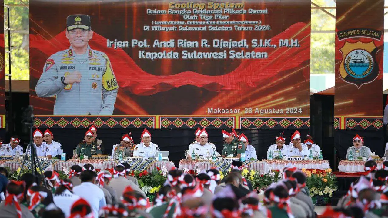 Wali Kota Makassar, Pj Gubernur, Kapolda dan Pangdam Deklarasi Pilkada Damai 2024