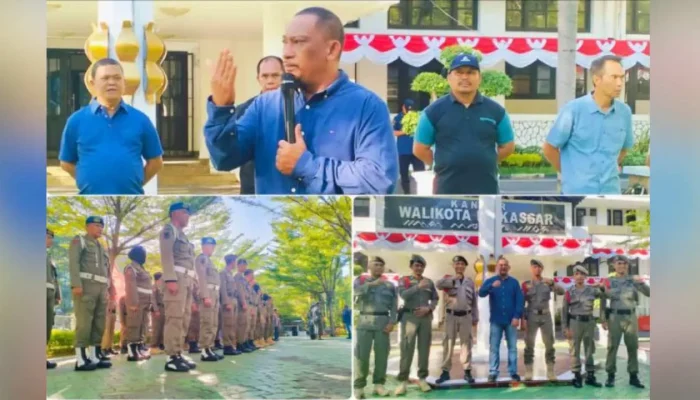 Pimpin Apel Pagi, Plt Kasatpol Makassar Tekankan Kedispilinan, Bersikap Baik, Humanis dalan Bertugas