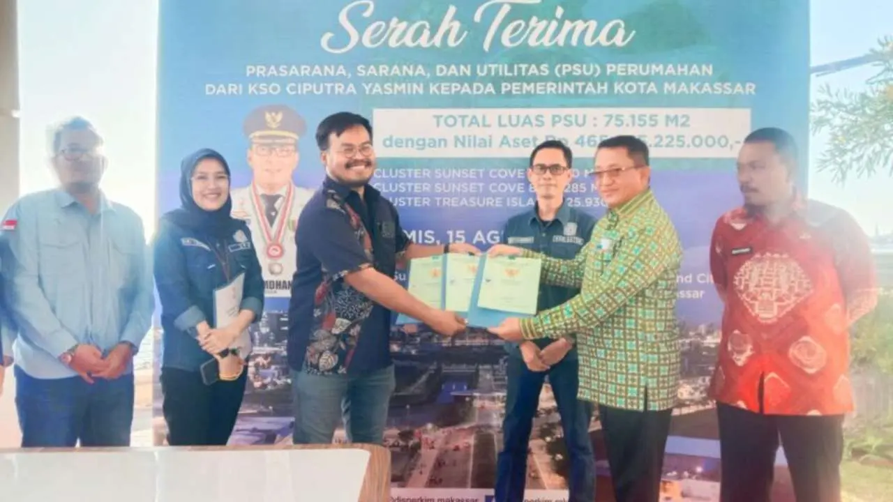 Pemkot Makassar Terima Penyerahan PSU dari KSO Ciputra Yasmin