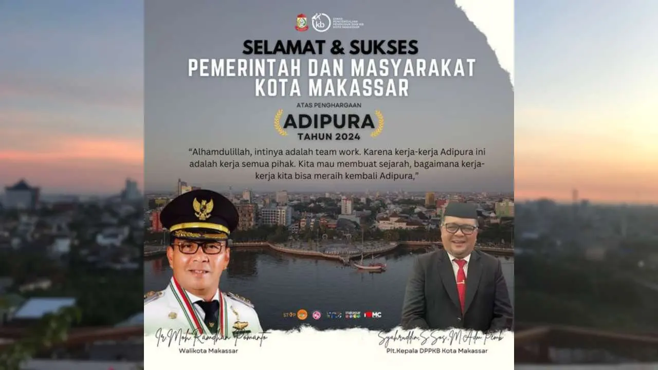 Plt Kadis PPKB Ucapkan Selamat Atas Penghargaan Adipura Bagi Kota Makassar