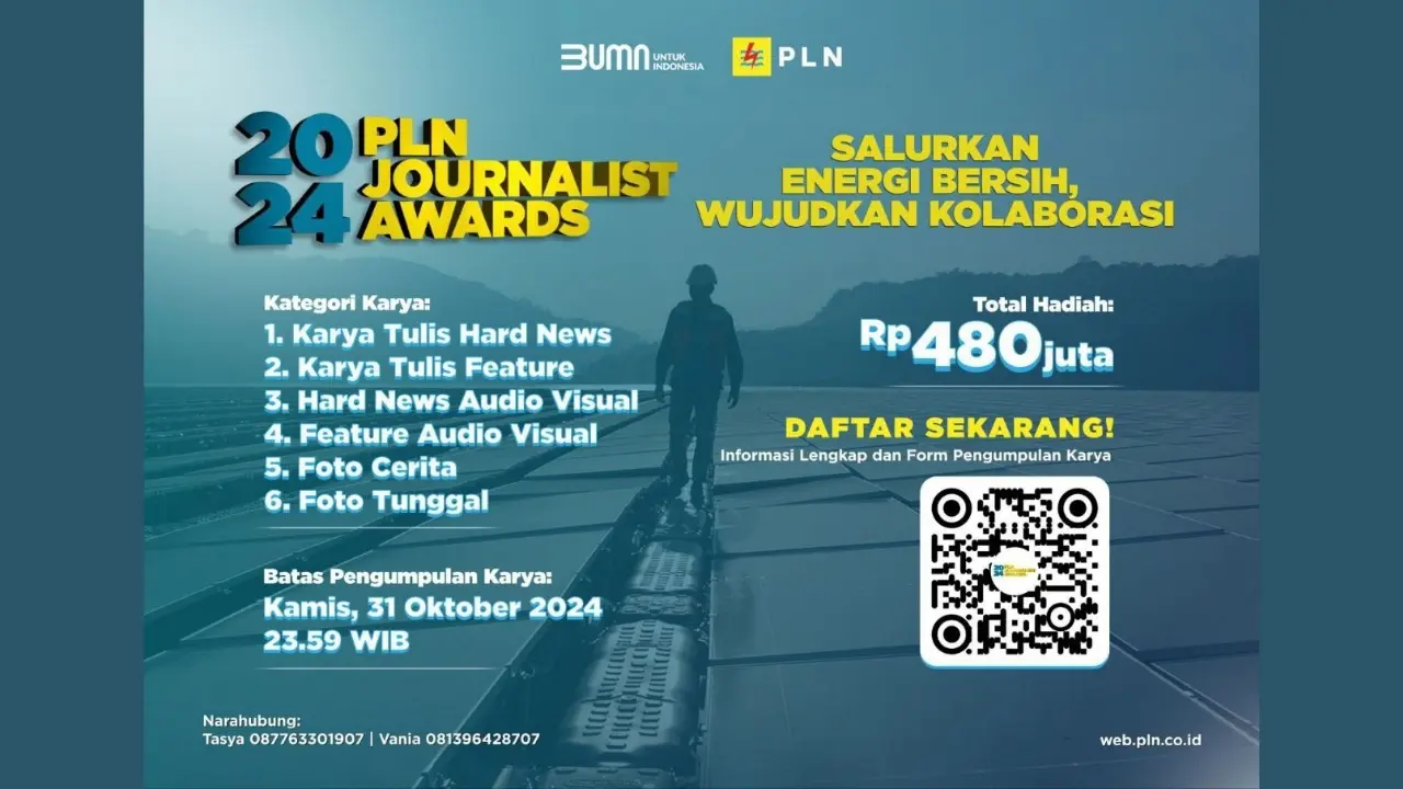 Berhadiah Total Rp480 Juta, Waktu Pendaftaran PLN Journalist Award 2024 Masih Dua Pekan Lagi