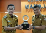 Pemcam Mamajang Gelar Apel Pagi dan Terima Kunjungan Studi Tiru dari Palu Selatan