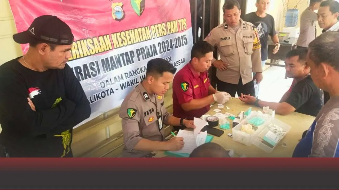 Personel Polsek Manggala Jalani Pemeriksaan Kesehatan untuk Kesiapan Pengamanan Pilkada Serentak 2024