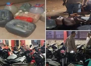 Polsek Biringkanaya Amankan 250 Liter Ballo dan Puluhan Motor berknalpot Brong