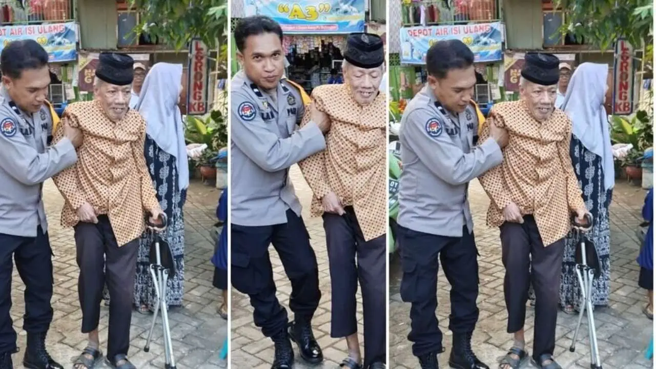 Polisi Bantu Lansia ke TPS di Makassar, Bukti Kepedulian di Tengah Pilkada