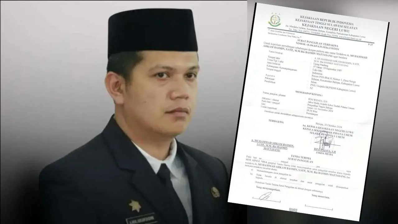 Berkas Perkara Kepala BKPSDM Luwu Dilimpahkan ke Kejari Luwu, Segera dilakukan Persidangan
