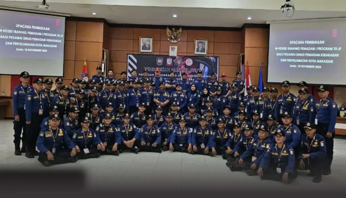 Damkarmat Makassar Gelar In-House Training Diklat Pemadam 1, Diikuti 60 Peserta