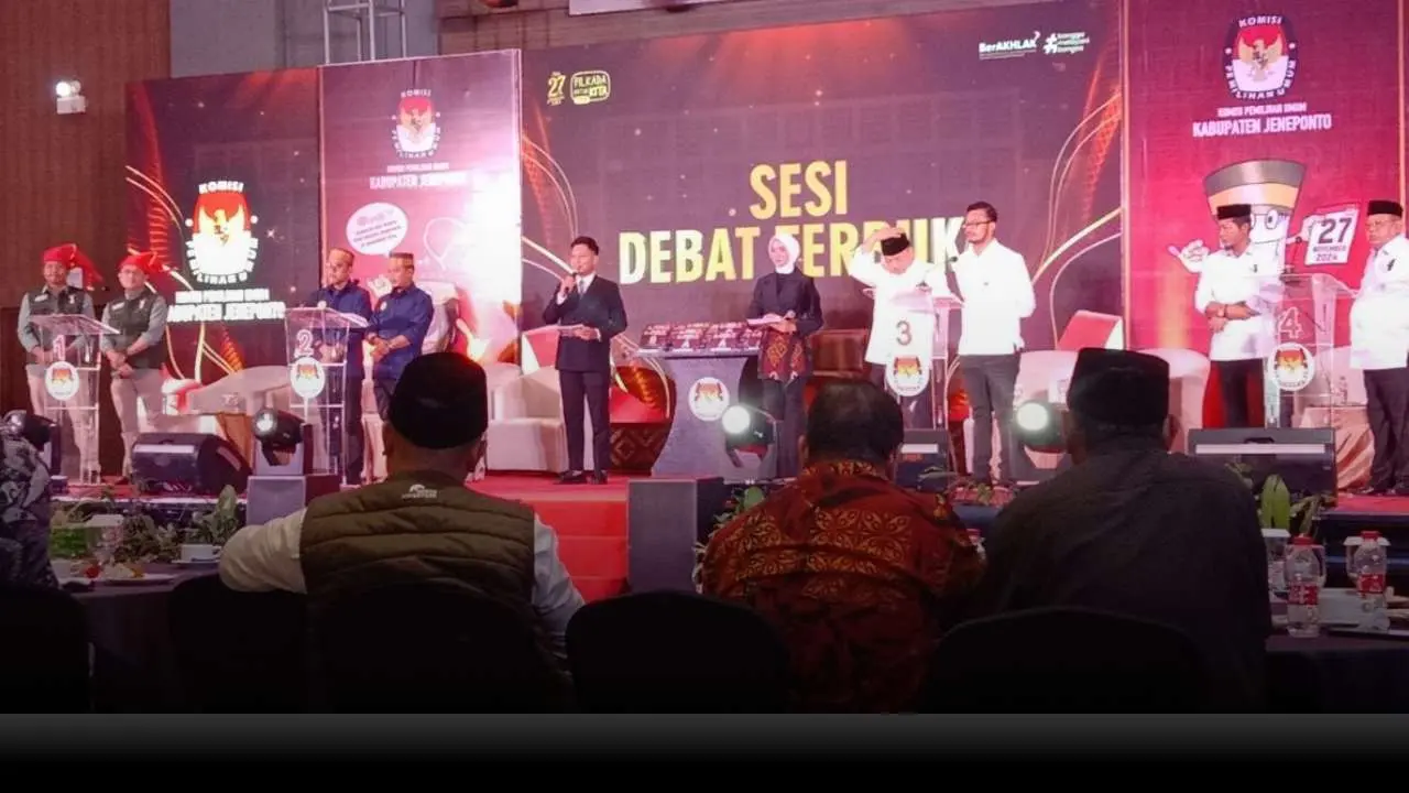 KPU Jeneponto Gelar Debat Publik Kedua bagi Paslon Bupati dan Wakil Bupati Jeneponto Tahun 2024