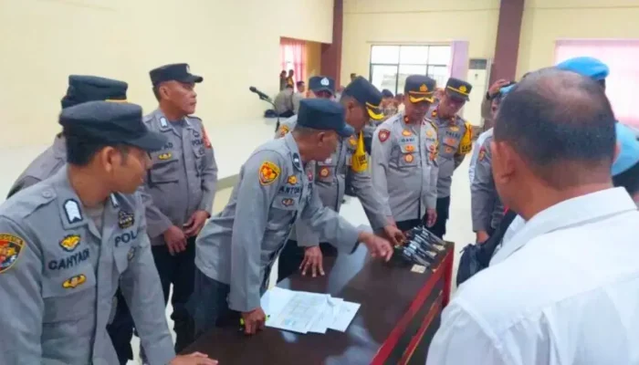 Cegah Penyalahgunaan, Polres Gowa Periksa Senjata Api Personel