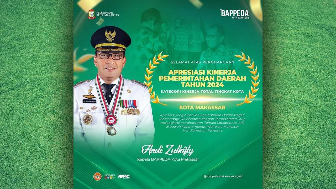 Kepala Bappeda Apresiasi Penghargaan Pemkot Makassar Sebagai Kota dengan Kinerja Terbaik
