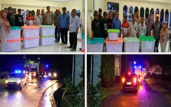 Kotak Suara dan Hasil Rekapitulasi Suara Biringkanaya Dikawal ke KPU Makassar