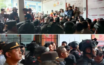 Diduga Panwascam Tidak Netral, Massa Kepung Kantor Bawaslu Jeneponto