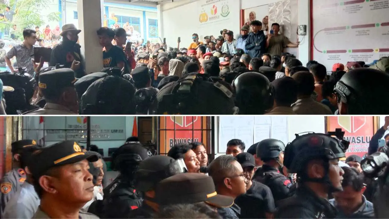 Diduga Panwascam Tidak Netral, Massa Kepung Kantor Bawaslu Jeneponto