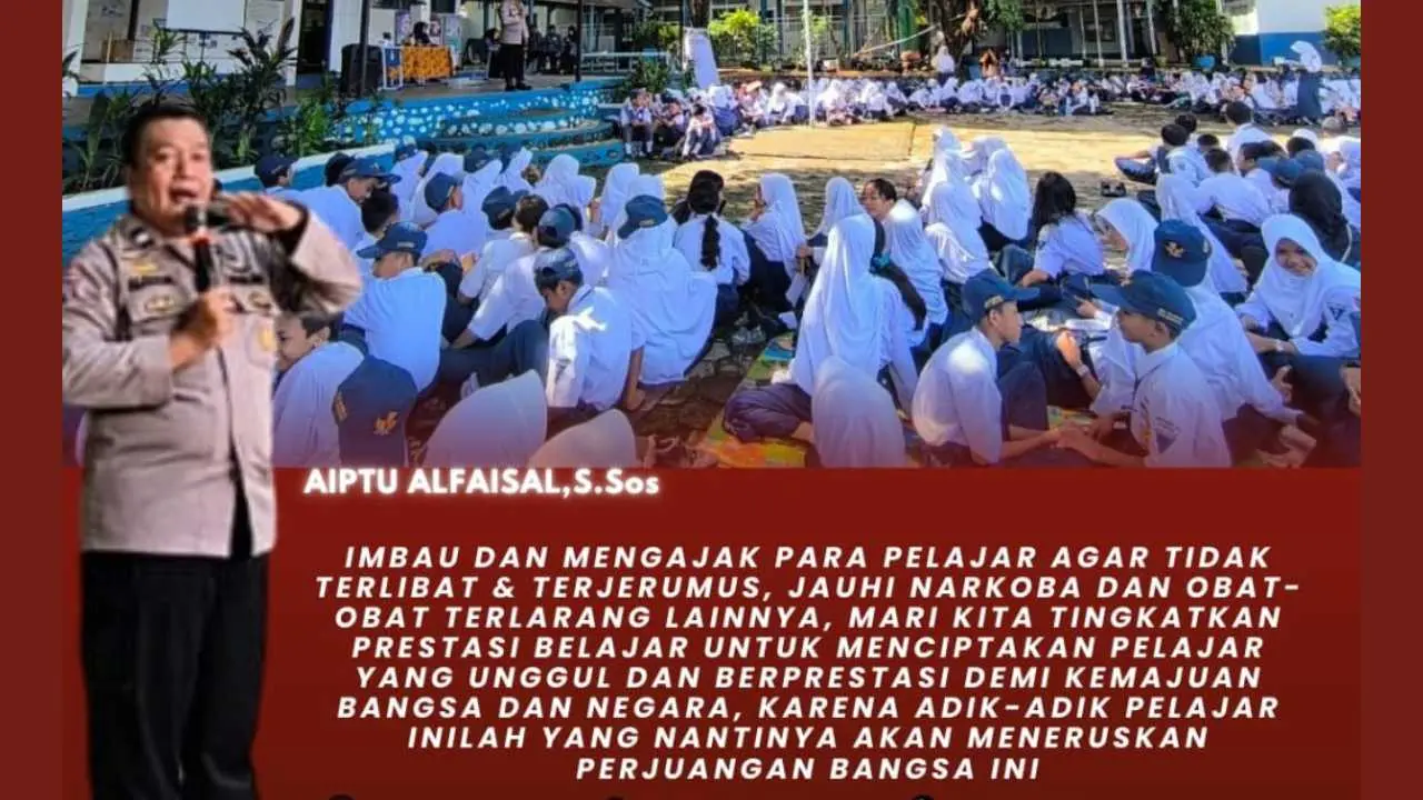 Bhabinkamtibmas Polsek Manggala Ajak Pelajar SMPN 20 Makassar Jauhi Narkoba