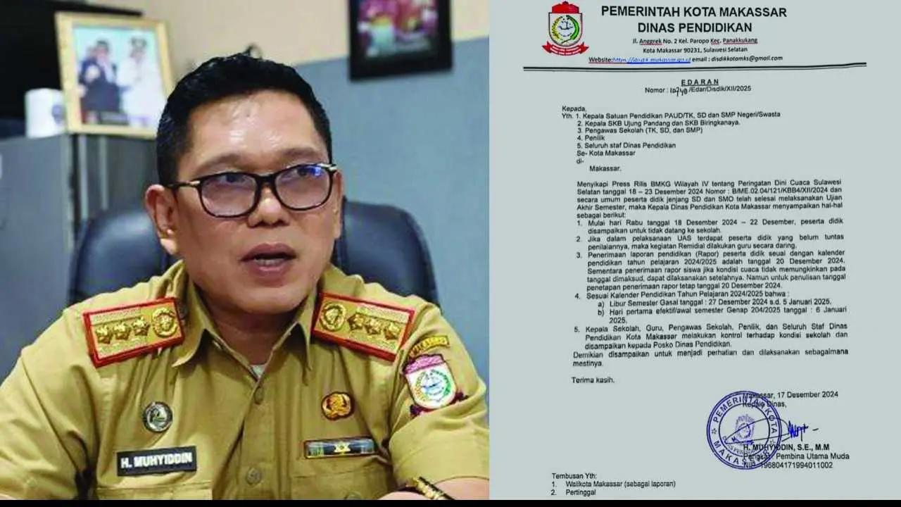 Disdik Makassar Liburkan Siswa TK, SD, dan SMP Akibat Cuaca Ekstrem