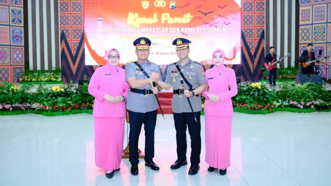 Tongkat Komando Kapolrestabes Makassar dan Kapolres Soppeng Resmi Berganti