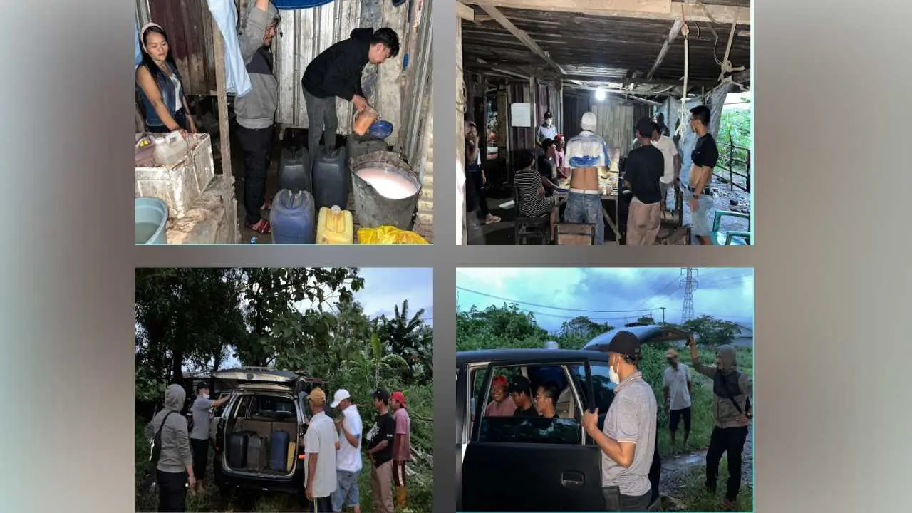 Ratusan Liter Miras Jenis Ballo Diamankan Polsek Biringkanaya