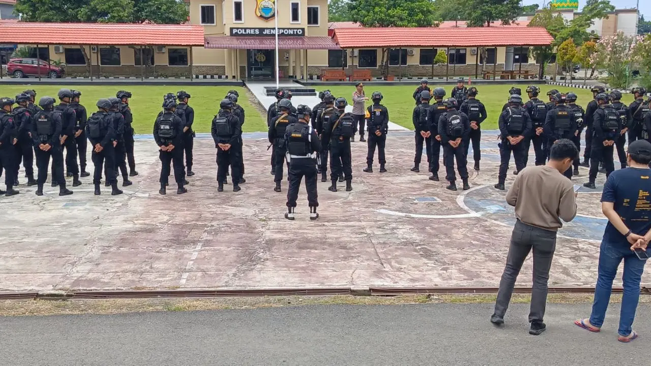 Demi Keamanan Masyarakat, Polres Jeneponto Siagakan 1 SSK Brimob Jelang dan Pasca Putusan PHPUKADA Jeneponto di MK