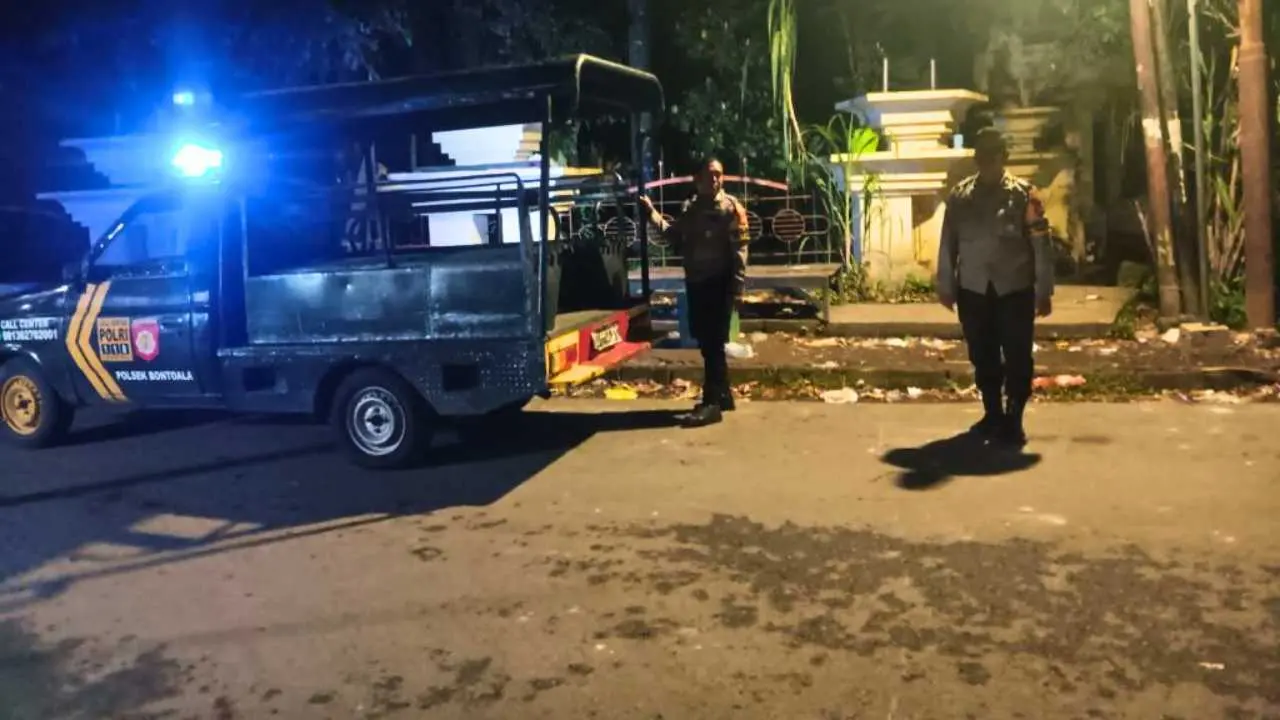Aktivitas Malam Tetap Teduh, Polsek Bontoala Aktif Patroli "Blue Light"